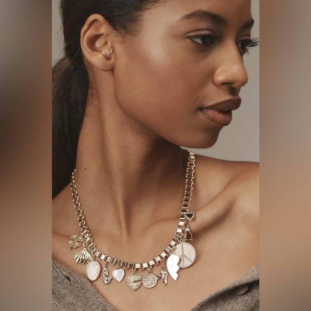 Anthropologie Mixed Charm Necklace